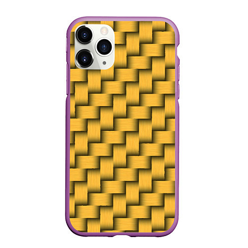 Чехол iPhone 11 Pro матовый Плетёнка - паттерн / 3D-Фиолетовый – фото 1
