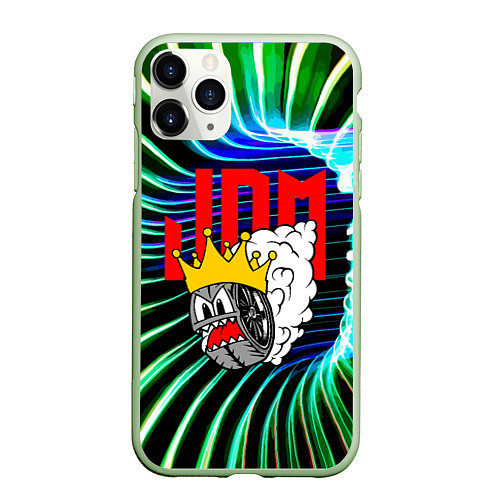 Чехол iPhone 11 Pro матовый JDM - crazy wheel - crown / 3D-Салатовый – фото 1