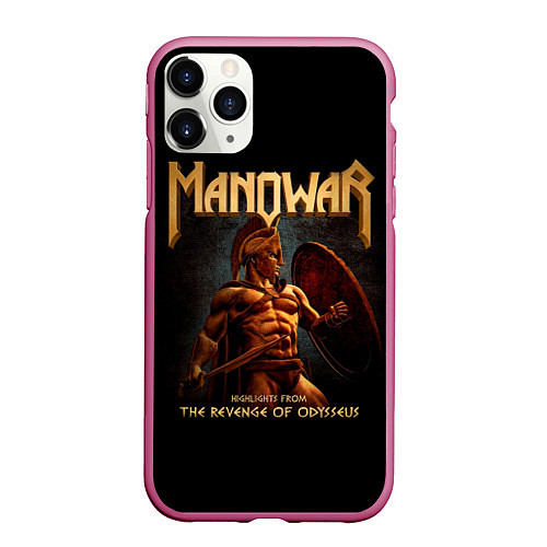 Чехол iPhone 11 Pro матовый Manowar rock / 3D-Малиновый – фото 1