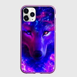 Чехол iPhone 11 Pro матовый Волшебный звездный волк, цвет: 3D-фиолетовый