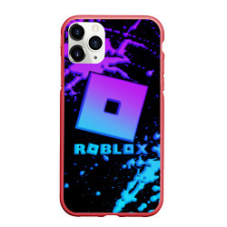 Чехол iPhone 11 Pro матовый Roblox logo neon gradient