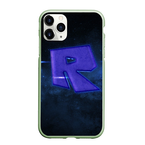 Чехол iPhone 11 Pro матовый Roblox space / 3D-Салатовый – фото 1