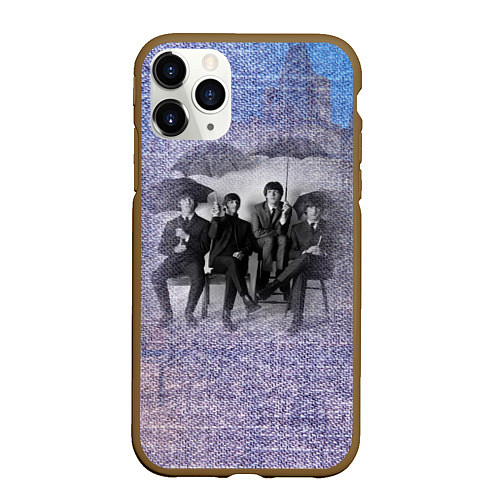 Чехол iPhone 11 Pro матовый The Beatles - Liverpool - England / 3D-Коричневый – фото 1