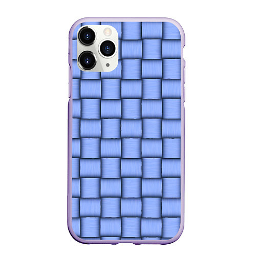 Чехол iPhone 11 Pro матовый Фиолетовое ленточное плетение / 3D-Светло-сиреневый – фото 1