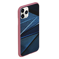 Чехол iPhone 11 Pro матовый Тёмные геометрические линии и фигуры, цвет: 3D-малиновый — фото 2