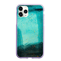 Чехол iPhone 11 Pro матовый Сине-зелёный туман и мазки красок