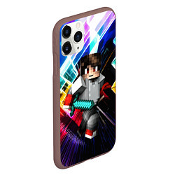 Чехол iPhone 11 Pro матовый Minecraft - warrior - sword, цвет: 3D-коричневый — фото 2