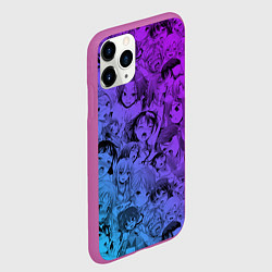 Чехол iPhone 11 Pro матовый Ахегао красивый неон, цвет: 3D-фиолетовый — фото 2