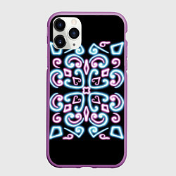 Чехол iPhone 11 Pro матовый Неоновый узор