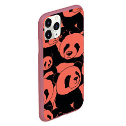 Чехол iPhone 11 Pro матовый С красными пандами, цвет: 3D-малиновый — фото 2