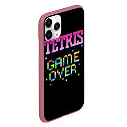 Чехол iPhone 11 Pro матовый Tetris - Game Over, цвет: 3D-малиновый — фото 2