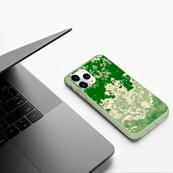 Чехол iPhone 11 Pro матовый Абстракция в зелёных тонах, цвет: 3D-салатовый — фото 2