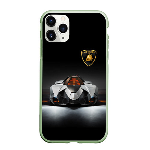 Чехол iPhone 11 Pro матовый Lamborghini Egoista - Italy / 3D-Салатовый – фото 1