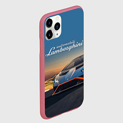 Чехол iPhone 11 Pro матовый Lamborghini Huracan STO - car racing, цвет: 3D-малиновый — фото 2