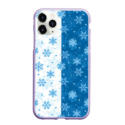Чехол iPhone 11 Pro матовый Красивые снежинки, цвет: 3D-светло-сиреневый