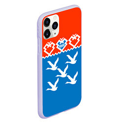Чехол iPhone 11 Pro матовый Герб города Чебоксары, цвет: 3D-светло-сиреневый — фото 2