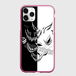 Чехол iPhone 11 Pro матовый Drain Face ZXC, цвет: 3D-малиновый