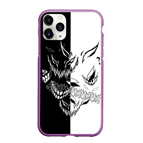 Чехол iPhone 11 Pro матовый Drain Face ZXC / 3D-Фиолетовый – фото 1