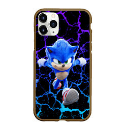 Чехол iPhone 11 Pro матовый Sonic неоновый мрамор