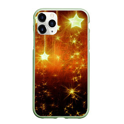Чехол iPhone 11 Pro матовый Золотистае звёзды