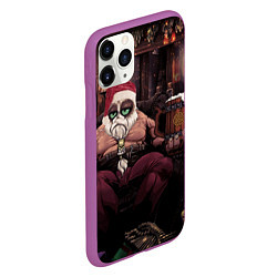 Чехол iPhone 11 Pro матовый Плохой Санта Кот, цвет: 3D-фиолетовый — фото 2