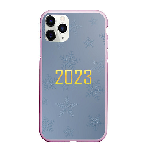 Чехол iPhone 11 Pro матовый Серый лед / 3D-Розовый – фото 1