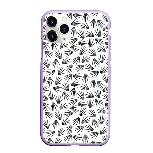Чехол iPhone 11 Pro матовый Ладонь скелета / 3D-Светло-сиреневый – фото 1
