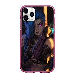 Чехол iPhone 11 Pro матовый Jinx - Powder, цвет: 3D-малиновый