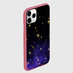 Чехол iPhone 11 Pro матовый Сияющие звёзды вселенной, цвет: 3D-малиновый — фото 2