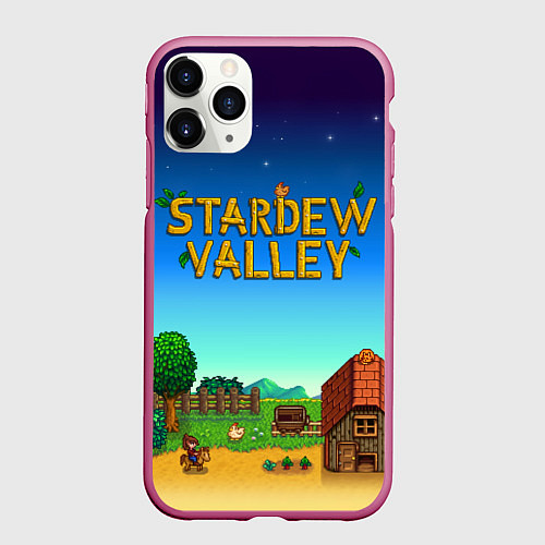 Чехол iPhone 11 Pro матовый Мой дом в Stardew Valley / 3D-Малиновый – фото 1