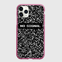 Чехол iPhone 11 Pro матовый Глитч - нет сигнала, цвет: 3D-малиновый