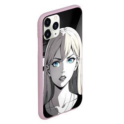 Чехол iPhone 11 Pro матовый Нейросеть - аниме блондинка, цвет: 3D-розовый — фото 2