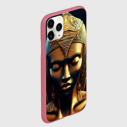 Чехол iPhone 11 Pro матовый Нейросеть - золотая статуя египетской царицы, цвет: 3D-малиновый — фото 2