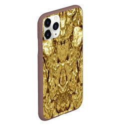 Чехол iPhone 11 Pro матовый Золотая кожа, цвет: 3D-коричневый — фото 2