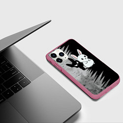 Чехол iPhone 11 Pro матовый Теневой зайка, цвет: 3D-малиновый — фото 2