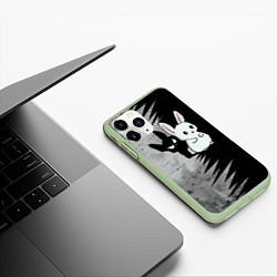Чехол iPhone 11 Pro матовый Теневой зайка, цвет: 3D-салатовый — фото 2