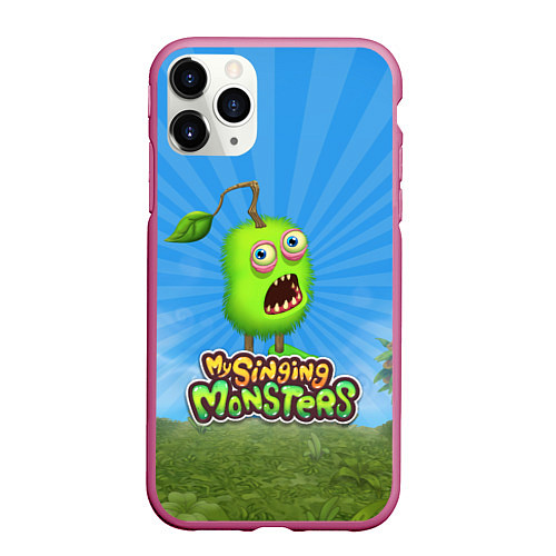 Чехол iPhone 11 Pro матовый My Singin Monsters - Зерномех / 3D-Малиновый – фото 1
