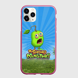 Чехол iPhone 11 Pro матовый My Singin Monsters - Зерномех, цвет: 3D-малиновый