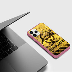 Чехол iPhone 11 Pro матовый Danger biohazard, цвет: 3D-малиновый — фото 2