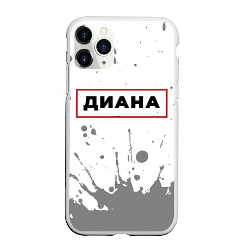 Чехол iPhone 11 Pro матовый Диана - в красной рамке на светлом / 3D-Белый – фото 1