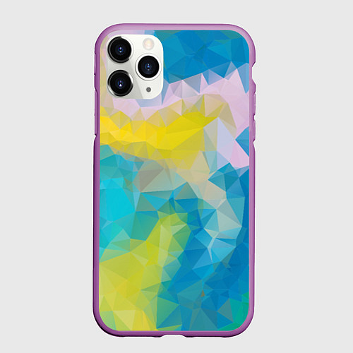 Чехол iPhone 11 Pro матовый Blue abstraction / 3D-Фиолетовый – фото 1