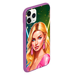 Чехол iPhone 11 Pro матовый Нейросеть - Барби Марго Робби аниме, цвет: 3D-фиолетовый — фото 2