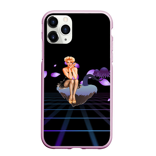 Чехол iPhone 11 Pro матовый Ретро девушка на острове / 3D-Розовый – фото 1