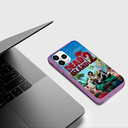 Чехол iPhone 11 Pro матовый Dead island two, цвет: 3D-фиолетовый — фото 2