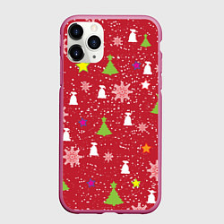 Чехол iPhone 11 Pro матовый Red new year