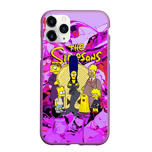 Чехол iPhone 11 Pro матовый The flighty Simpsons family / 3D-Фиолетовый – фото 1