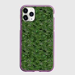 Чехол iPhone 11 Pro матовый Милитари иероглифы, цвет: 3D-фиолетовый
