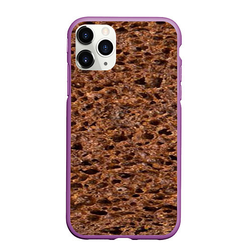 Чехол iPhone 11 Pro матовый Мякиш черного хлеба / 3D-Фиолетовый – фото 1