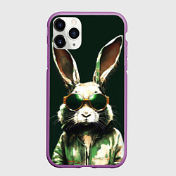 Чехол iPhone 11 Pro матовый Заяц и очки