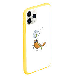 Чехол iPhone 11 Pro матовый Кот пилот, цвет: 3D-желтый — фото 2